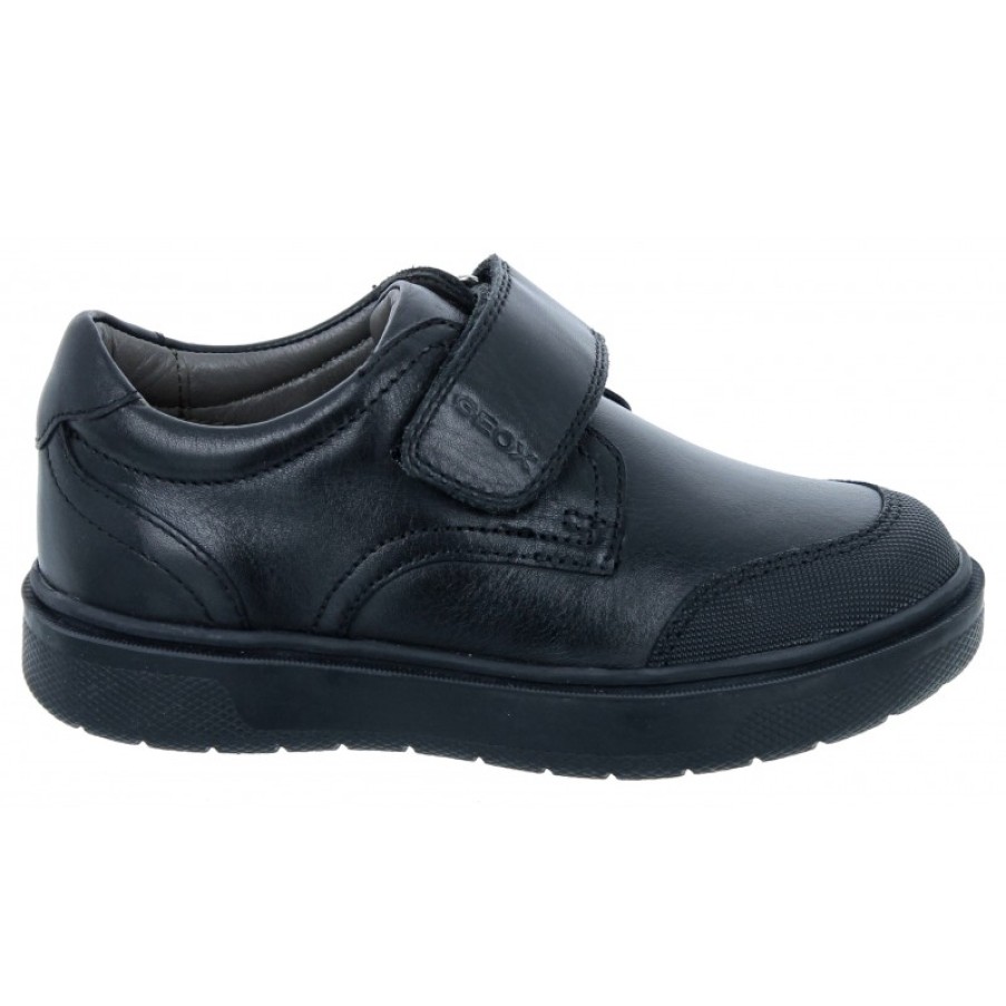 Children'S Geox Boys School Shoes | Riddock Boy J847Si School Shoes - Black Leather