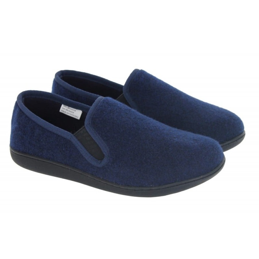 Men'S Clarks | King Ease Slippers - Navy