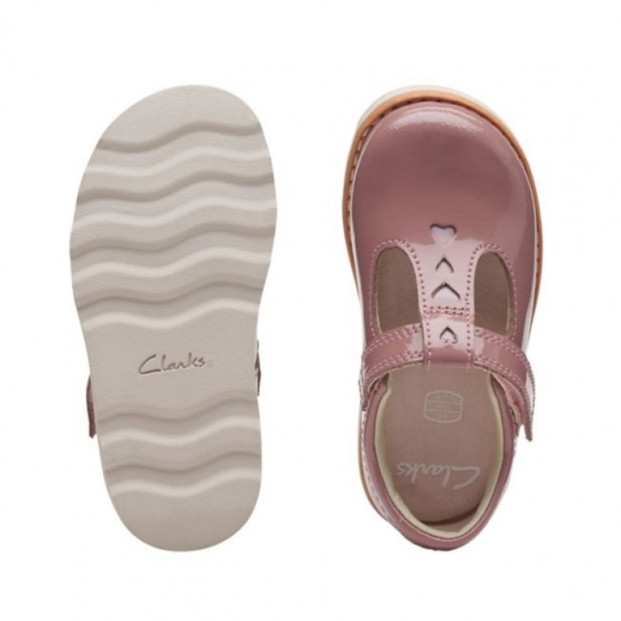 Children'S Clarks Girls Shoes | Crown Teen Toddler Shoes - Dusty Pink Patent