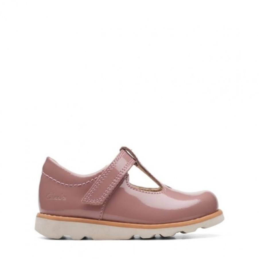 Children'S Clarks Girls Shoes | Crown Teen Toddler Shoes - Dusty Pink Patent