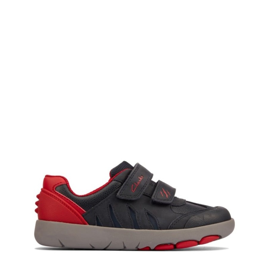 Children'S Clarks Boys Shoes | Rex Play Kids Shoes - Navy/Red