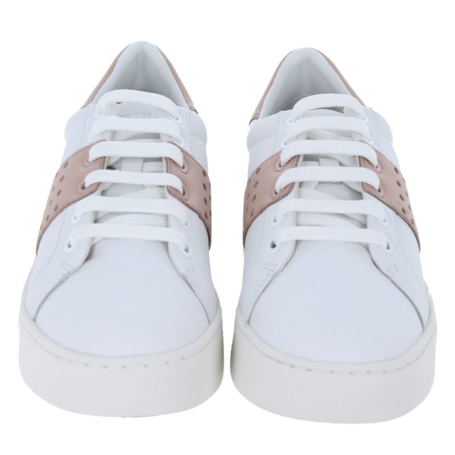 Women'S Geox | Skyely D35Qxb Trainers - White/Nude Leather