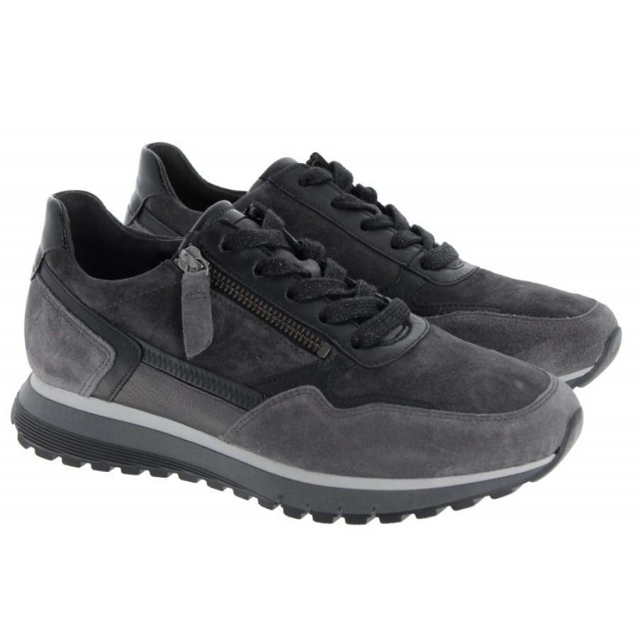 Women'S Gabor | Hollywell 36.378 Trainers - Dark Grey Suede