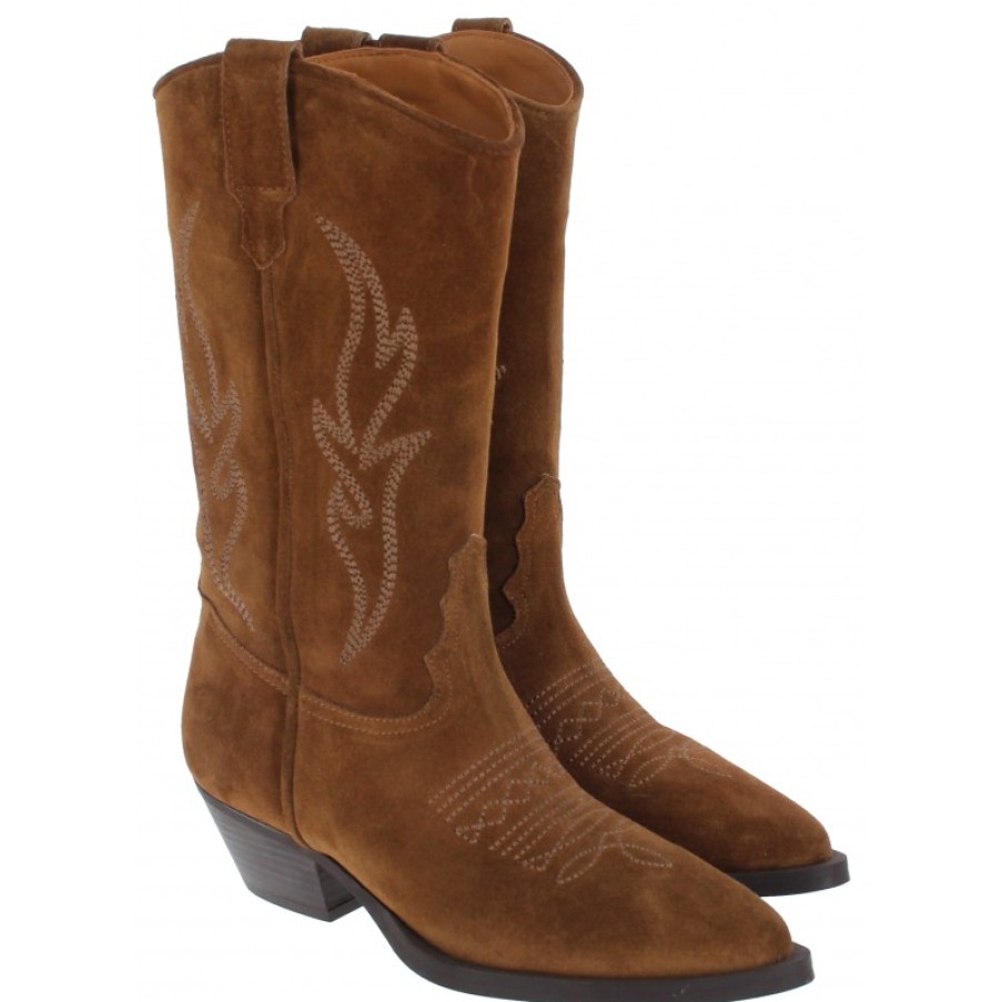 Women'S Alpe | 2084 Cowboy Boots - Tan Suede