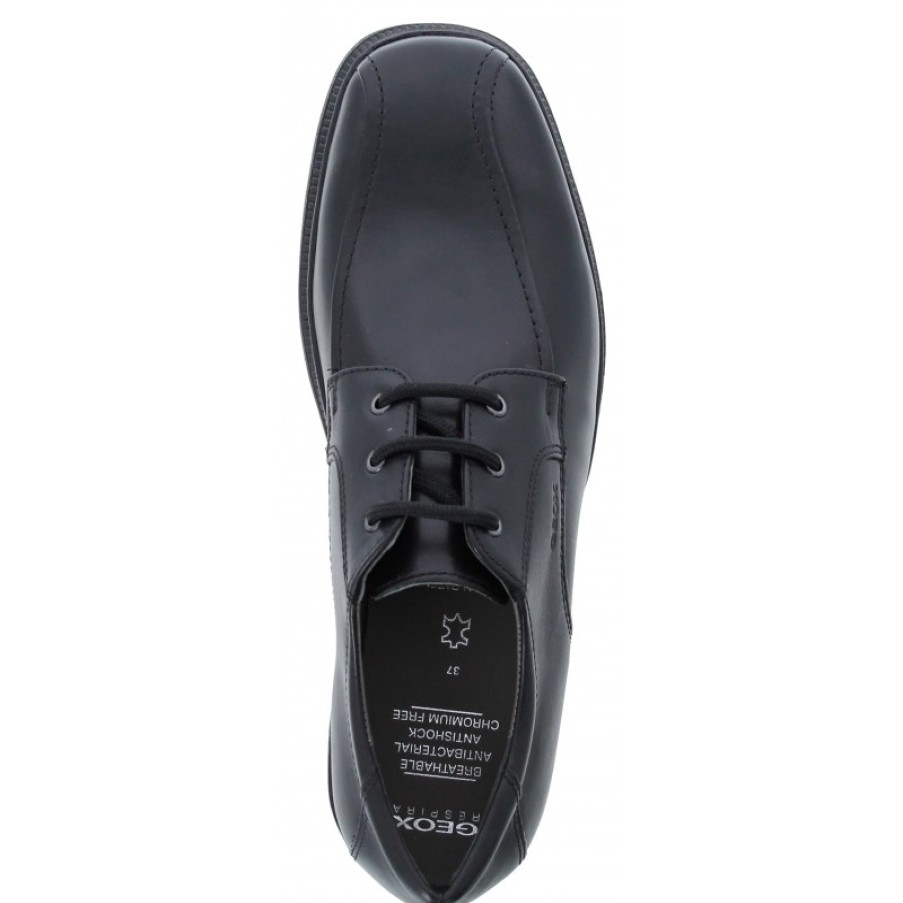 Children'S Geox Boys School Shoes | Federico H J52D1H School Shoes - Black Leather