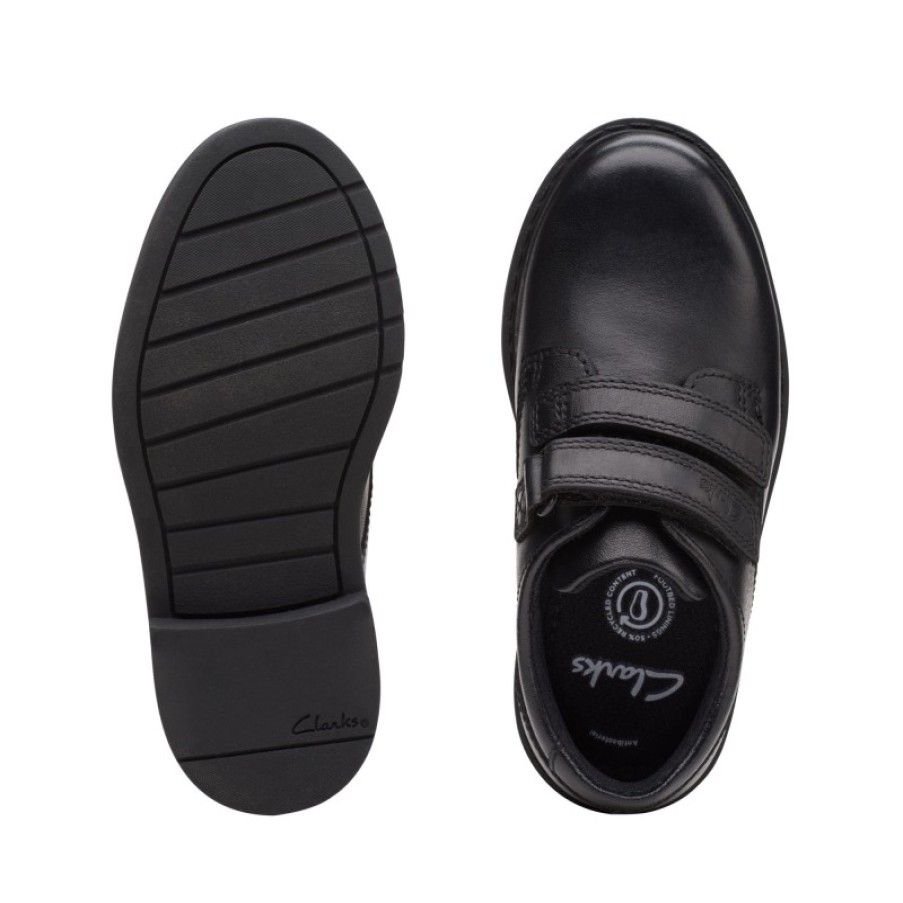 Children'S Clarks Boys School Shoes | Scala Pace Kid School Shoes - Black Leather