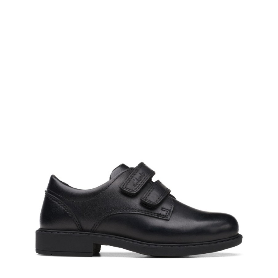 Children'S Clarks Boys School Shoes | Scala Pace Kid School Shoes - Black Leather