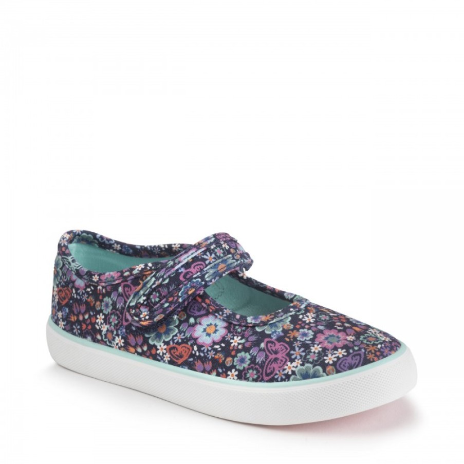 Children'S Start-Rite Girls Canvas Shoes | Busy Lizzie Canvas Shoes - Navy Floral