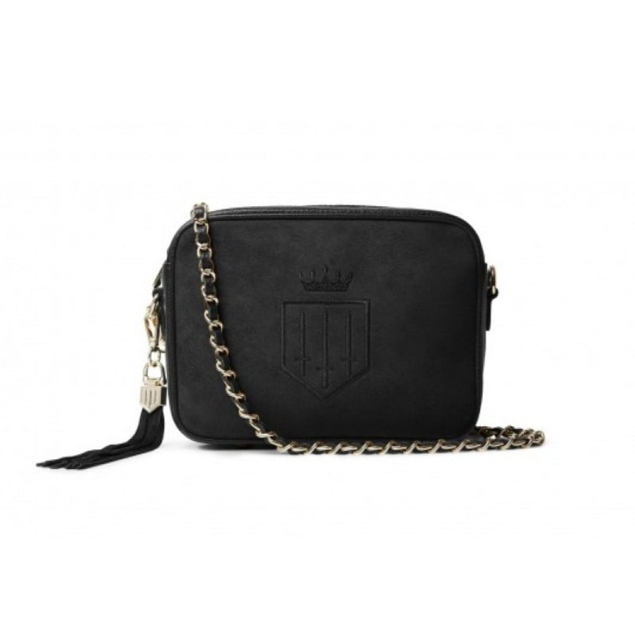 Women'S Fairfax and Favor | Fairfax & Favor Finsbury Cross Body Bag - Black Suede