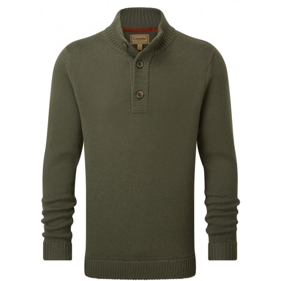 Men'S Schoffel | Kenmore Lambswool Mix Jumper 3000 - Moss