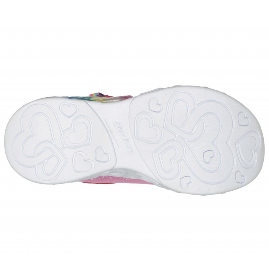 Children'S Skechers Girls Trainers | Infinite Heart Lights 303751L Trainers - Pink Multi