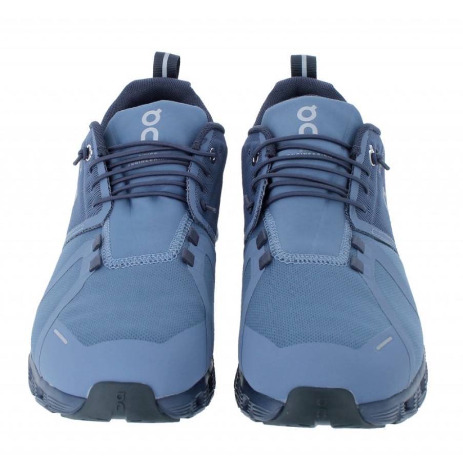 Men'S On Running | Cloud 5 Waterproof 59.98531 Mens Trainers - Metal/Navy