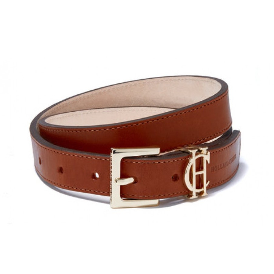 Women'S Holland Cooper | Hc Slim Logo Belt - Tan