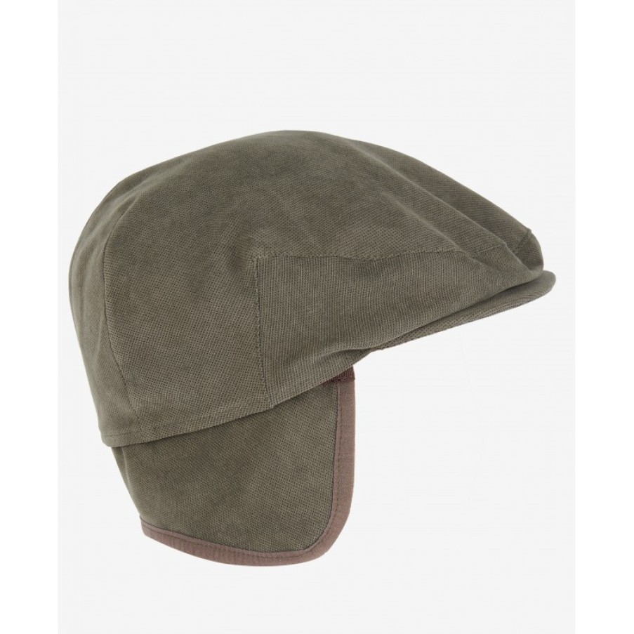 Men'S Barbour | Waterproof Beaufort Flat Cap Mha0757 - Dark Olive