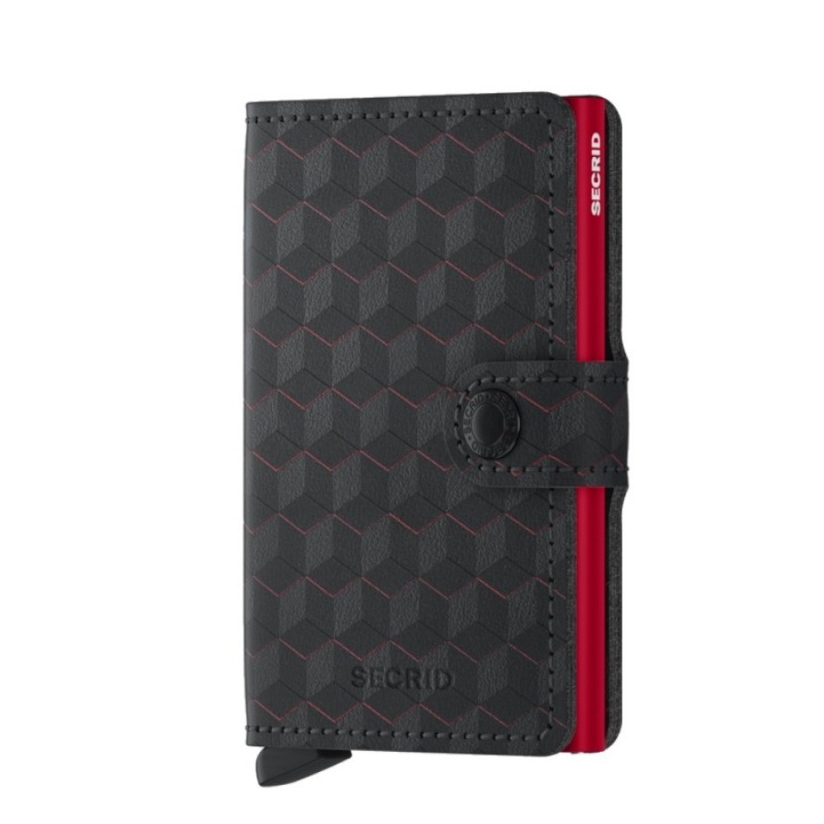 Men'S Secrid | Mini Wallet Optical - Black-Red