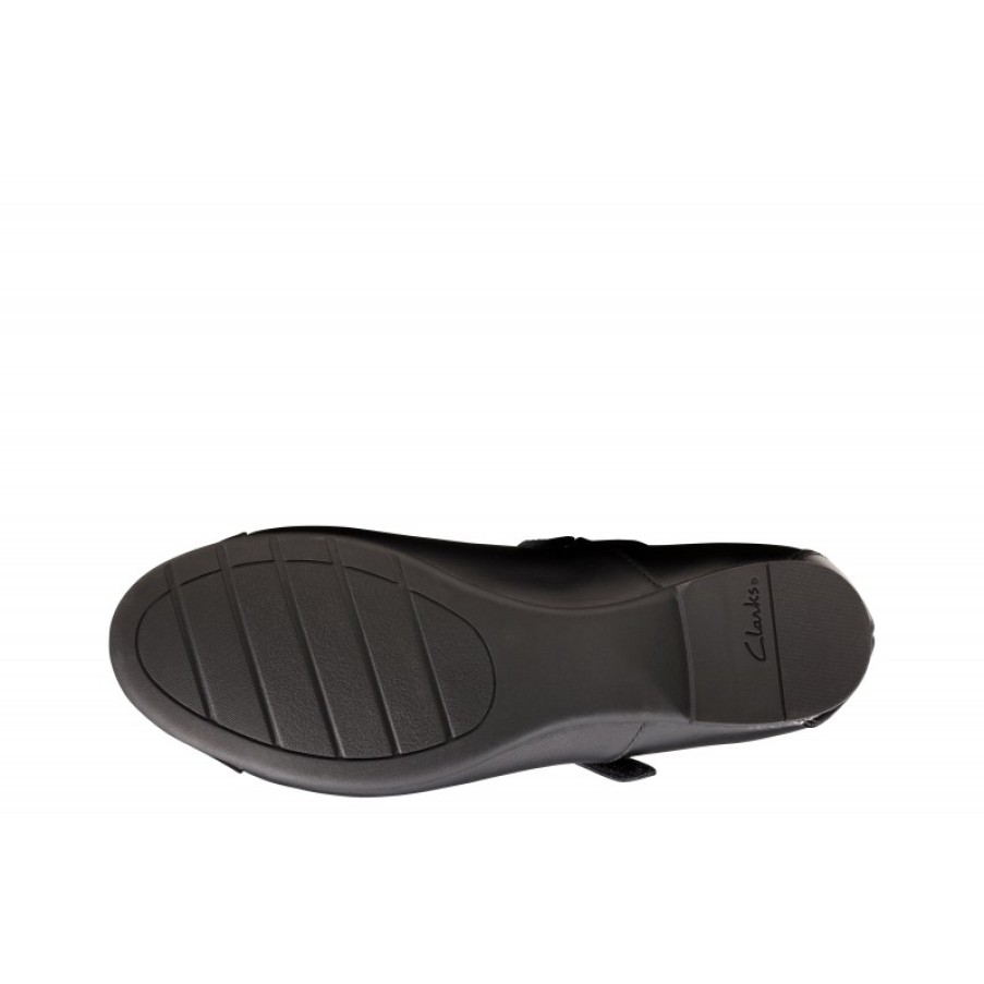 Children'S Clarks Girls School Shoes | Scala Gem Kid School Shoes - Black Leather