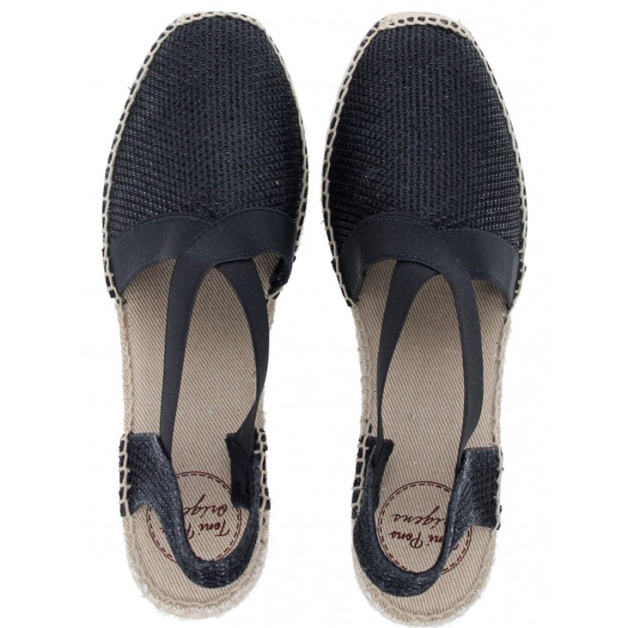 Women'S Toni Pons | Triton Wedge Espadrilles - Black Cotton