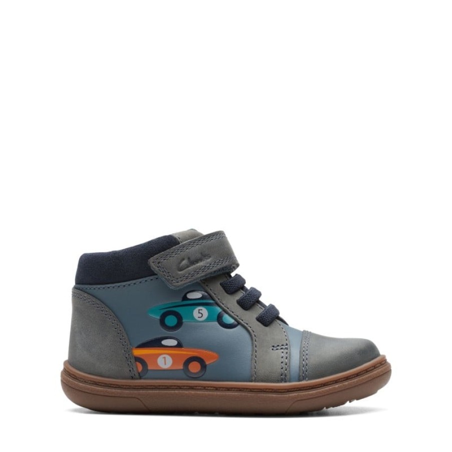 Children'S Clarks Boys First Shoes | Flash Retro Toddler Boots In Denim Blue