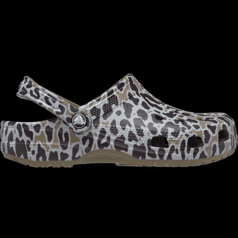 Men'S Crocs | Classic Animal Print Clog 206676 - Khaki / Leopard