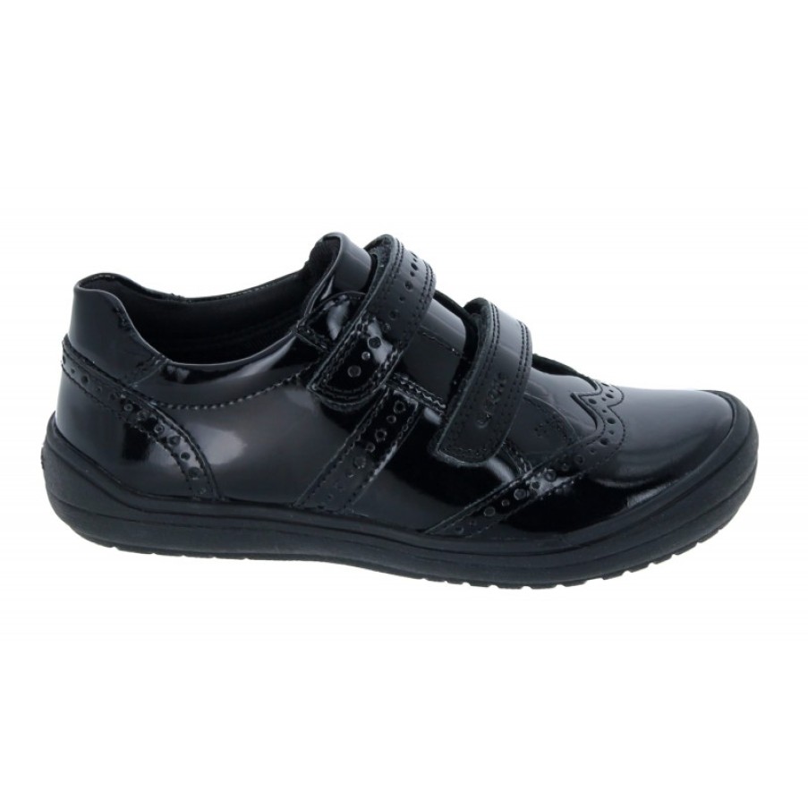 Children'S Geox Girls School Shoes | Hadriel Girl J947Vg School Shoes - Black Patent