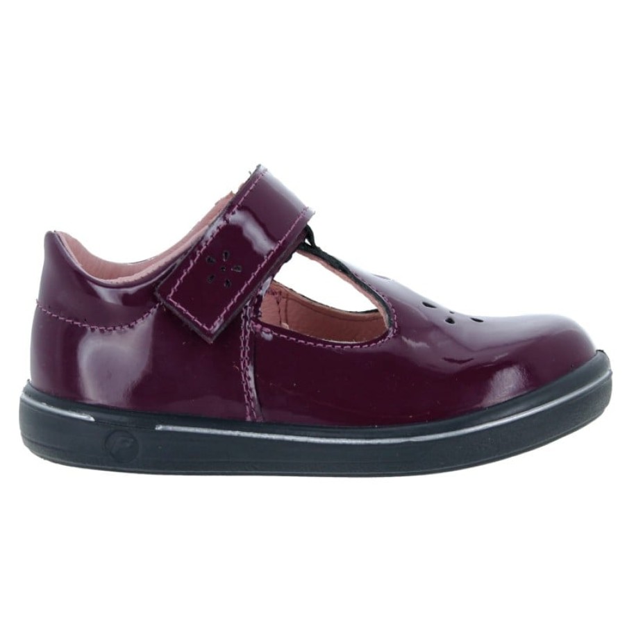 Children'S Ricosta Girls Shoes | Winona 2600202 T-Bar Shoes - Merlot Patent