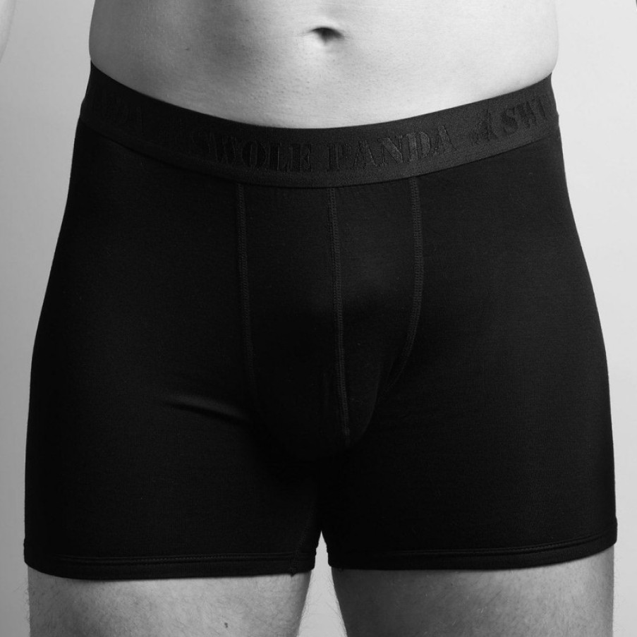 Men'S Swole Panda | Bamboo Boxers - Black