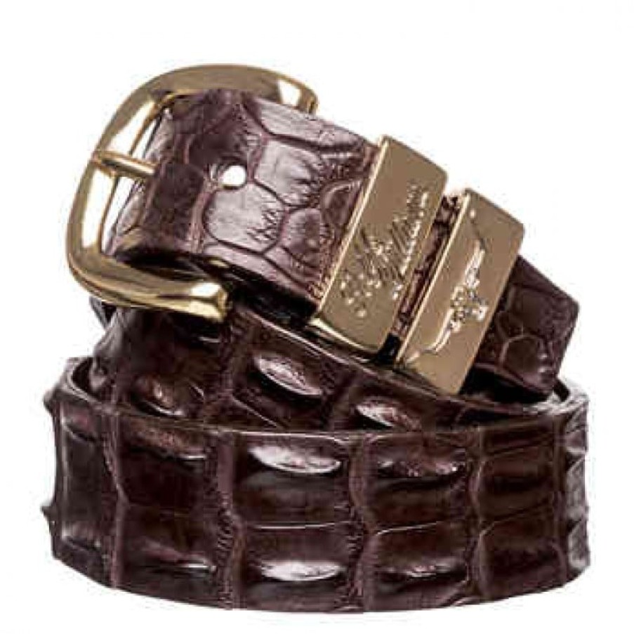 Men'S R. M. Williams | Saltwater Crocodile 1.5" Belt - Brown