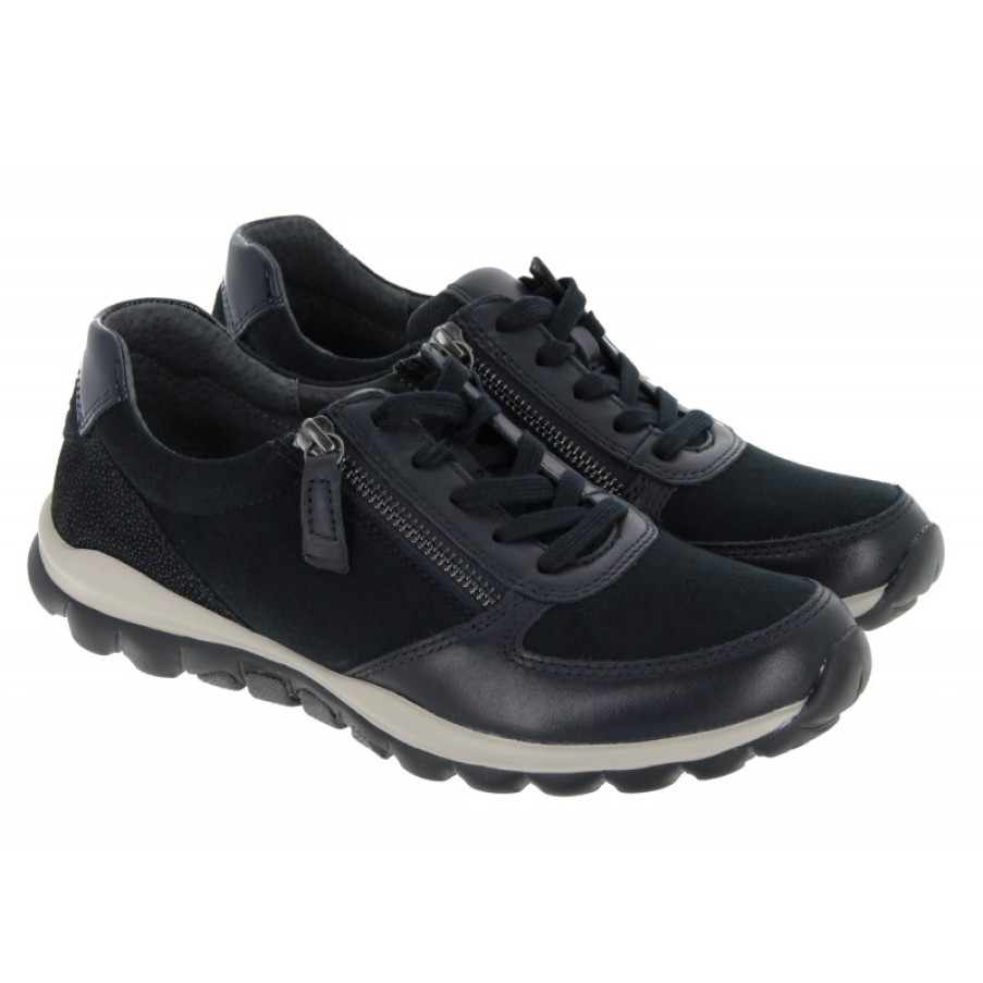 Women'S Gabor | Fantastic 36.968 Trainers - Dark Blue Suede