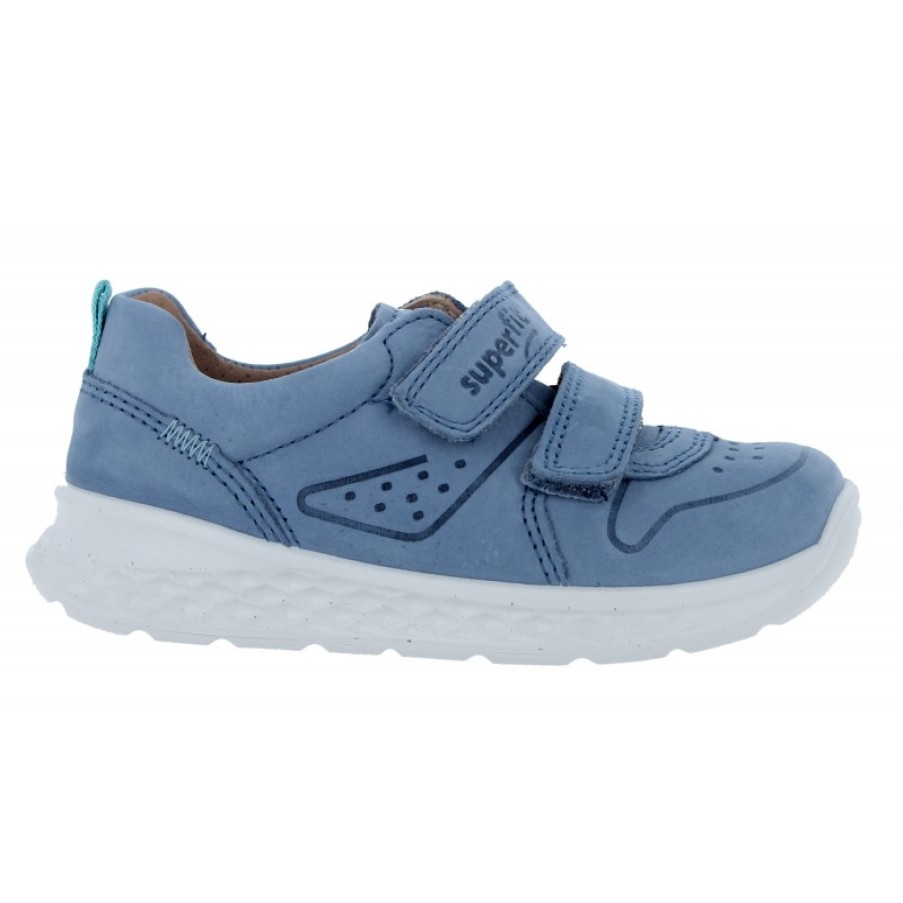 Children'S Superfit Girls Trainers | Breeze Trainers - Blue Nubuck