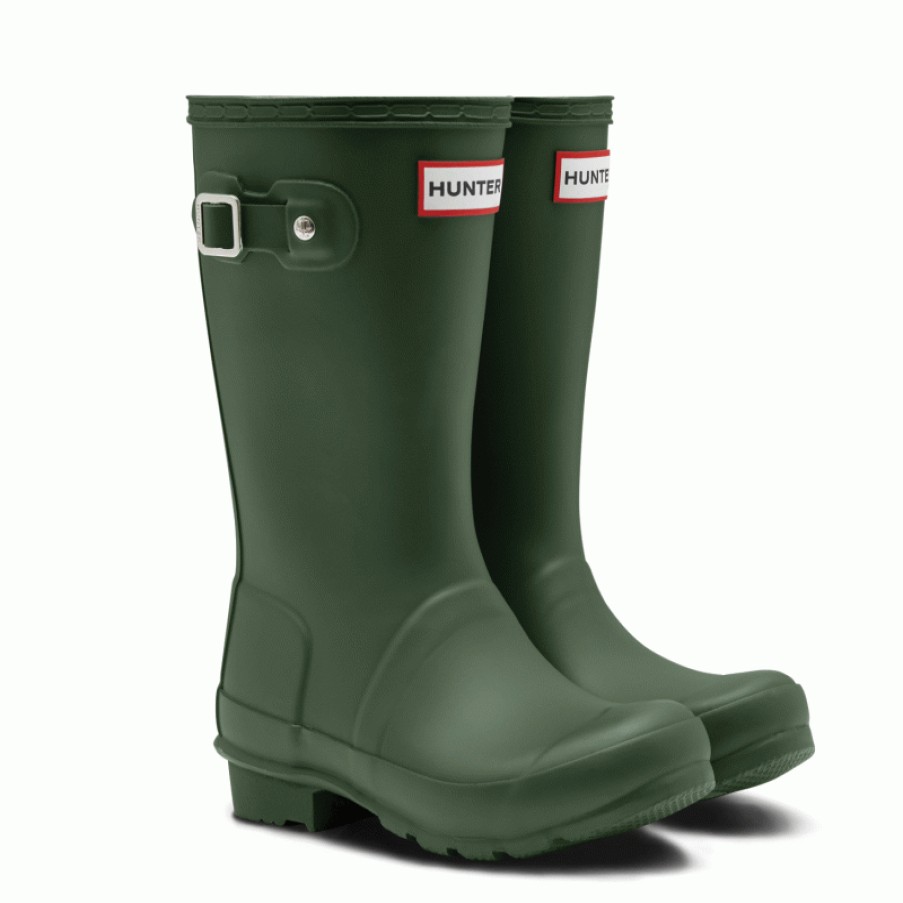 Children'S Hunter Boys Wellington Boots | Original Kids Jft6000Rma Wellies - Green