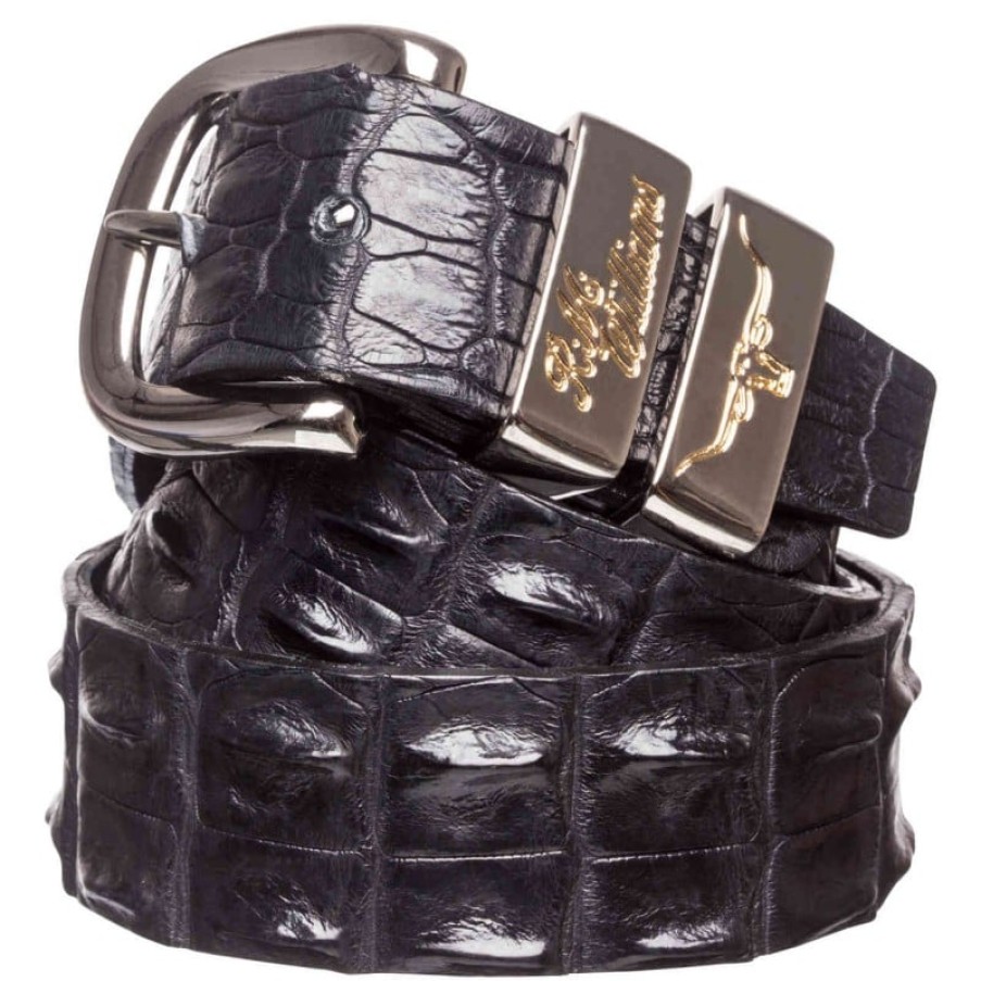 Men'S R. M. Williams | Saltwater Crocodile 1.5" Belt - Black