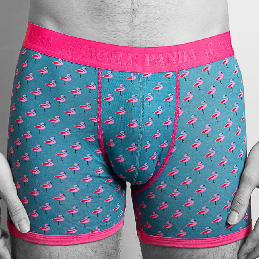 Men'S Swole Panda | Bamboo Boxers - Flamingos