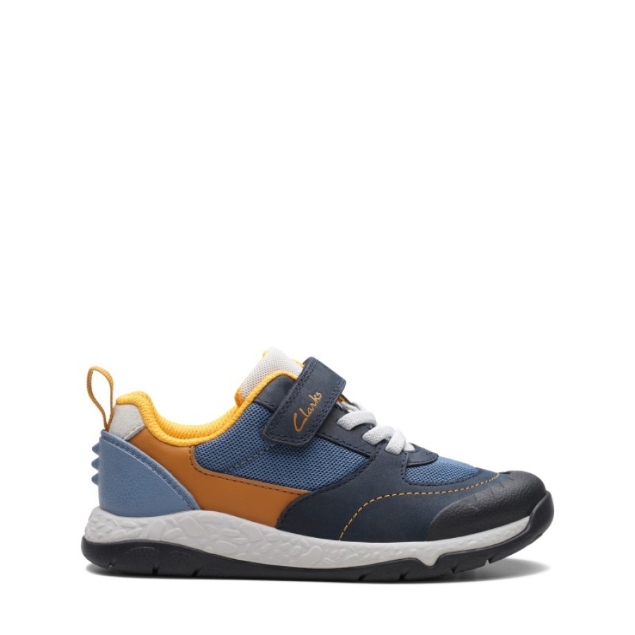 Children'S Clarks Boys Shoes | Steggy Stride Kid Shoes - Navy Combi