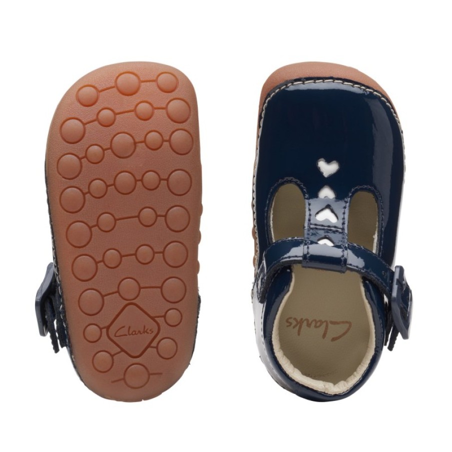 Children'S Clarks Girls First Shoes | Tiny Beat Toddler Shoes - Navy Patent