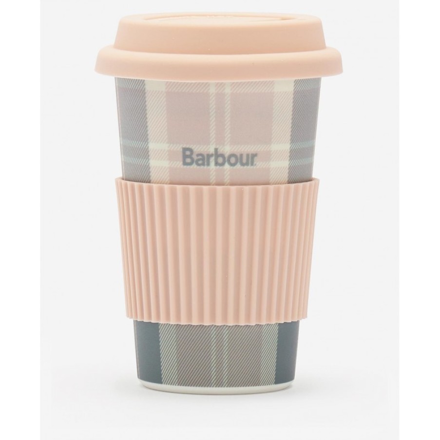 Women'S Barbour | Reuseable Tartan Travel Mug Uac0267 - Pink/Grey Tartan