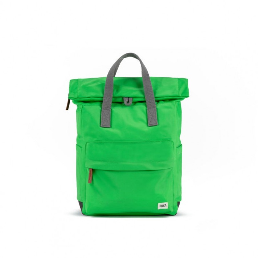 Women'S Roka London | Canfield B Medium Sustainable Nylon Backpack - Kelly