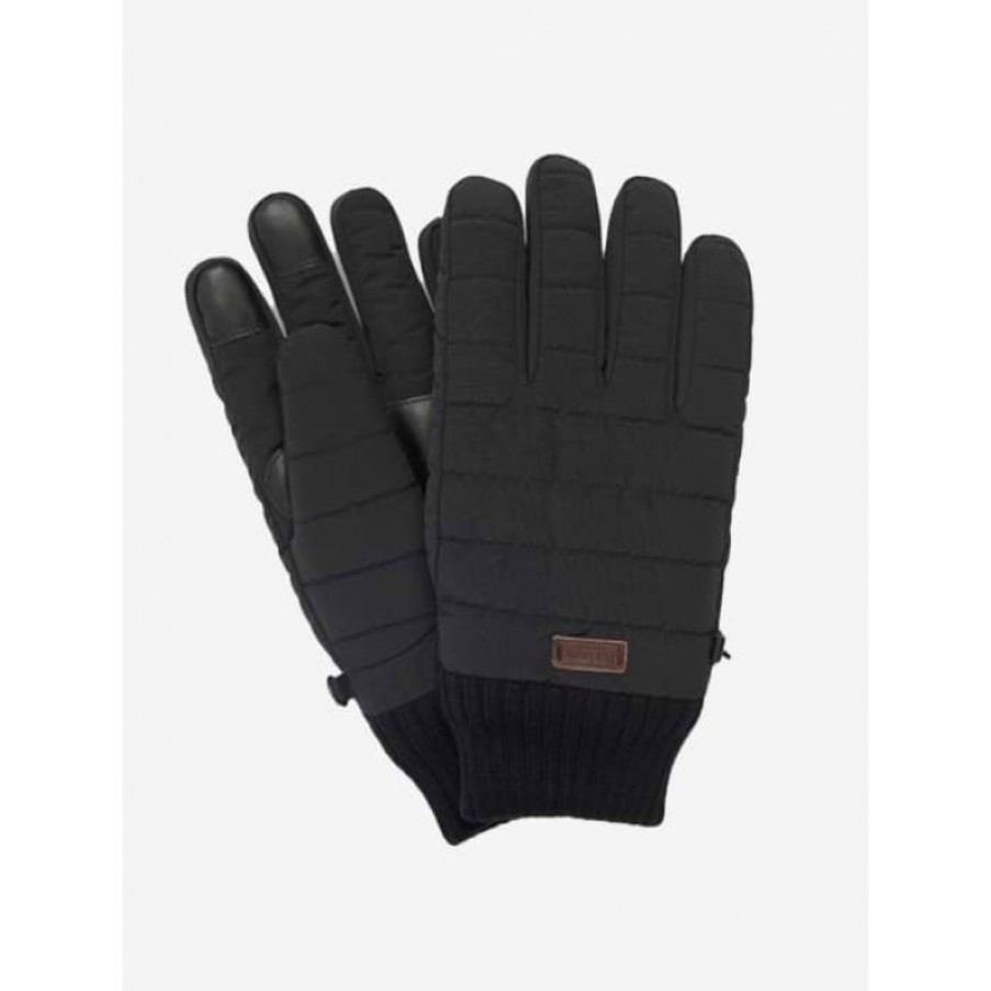 Men'S Barbour | Banff Quilted Gloves Mgl0110 - Black