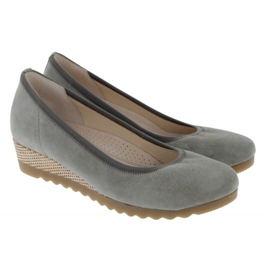 Women'S Gabor | Epworth 22.641 Wedge Shoes - Taupe Schilf Suede