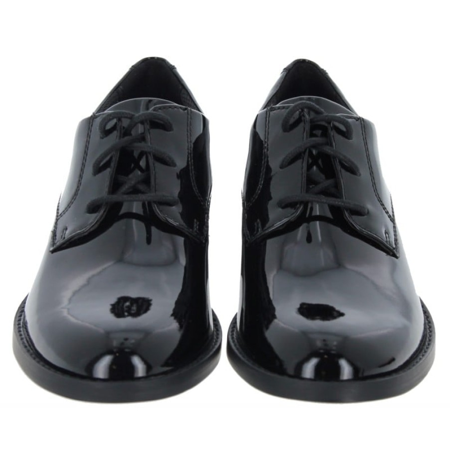 Children'S Clarks Teen Girls School Shoes | Camzin Iris Lace-Up Shoes - Black Patent