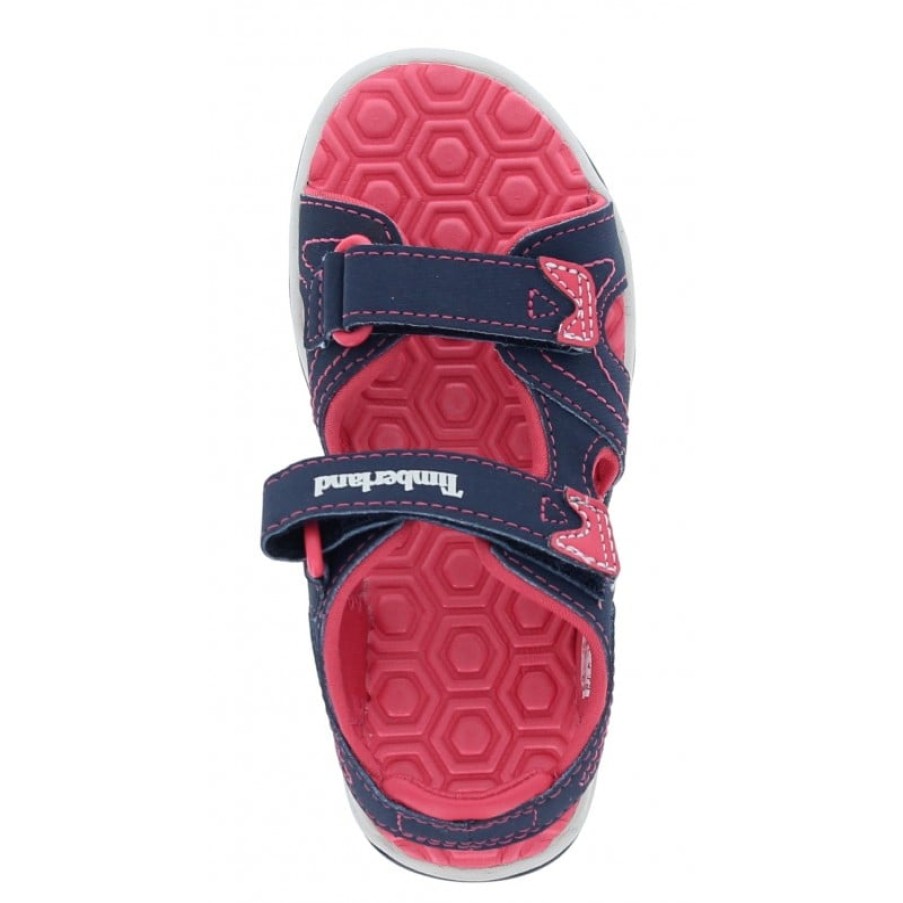 Children'S Timberland Girls Sandals | Adventure Seeker 2 Strap Youth Sandals - Navy/Pink