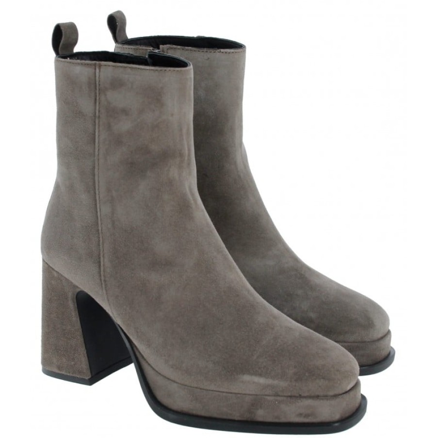 Women'S Alpe | 2749 Heeled Ankle Boots - Grey Suede