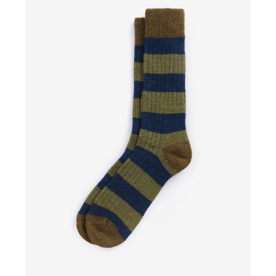 Men'S Barbour | Houghton Stripe Socks Mso0170 - Green