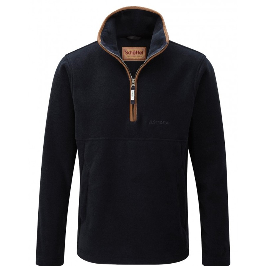 Men'S Schoffel | Berkeley 1/4 Zip Fleece 21106 - Navy