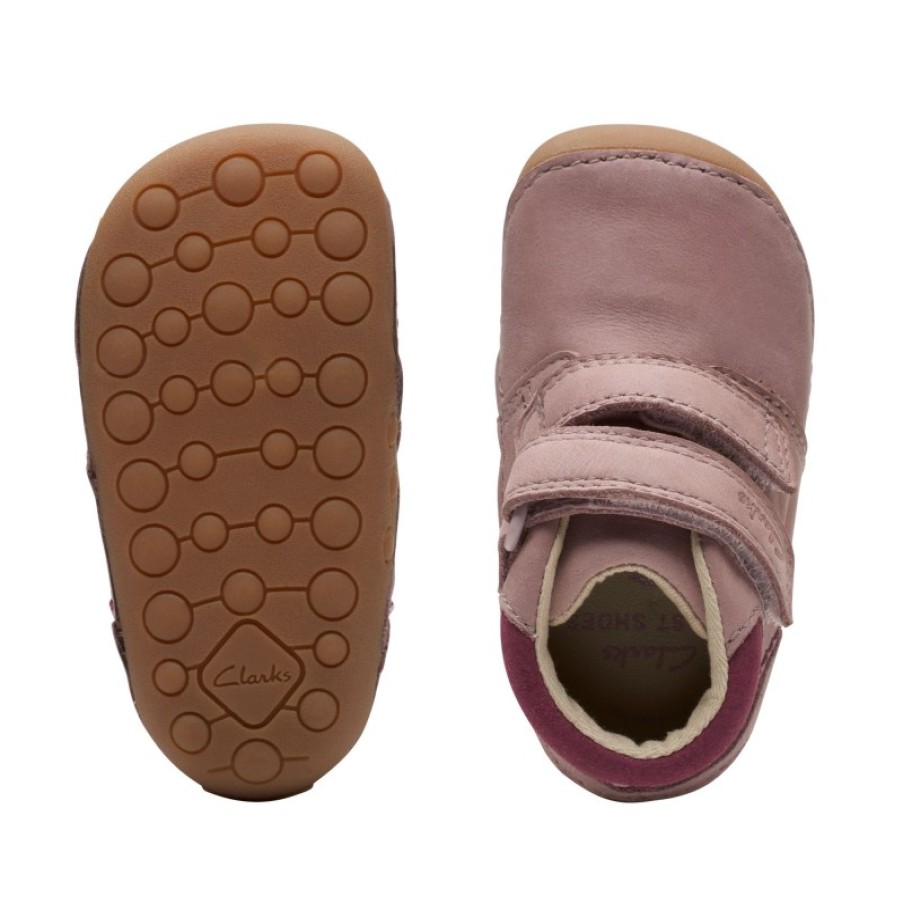 Children'S Clarks Girls Shoes | Tiny Play Toddler Boots In Dusty Pink