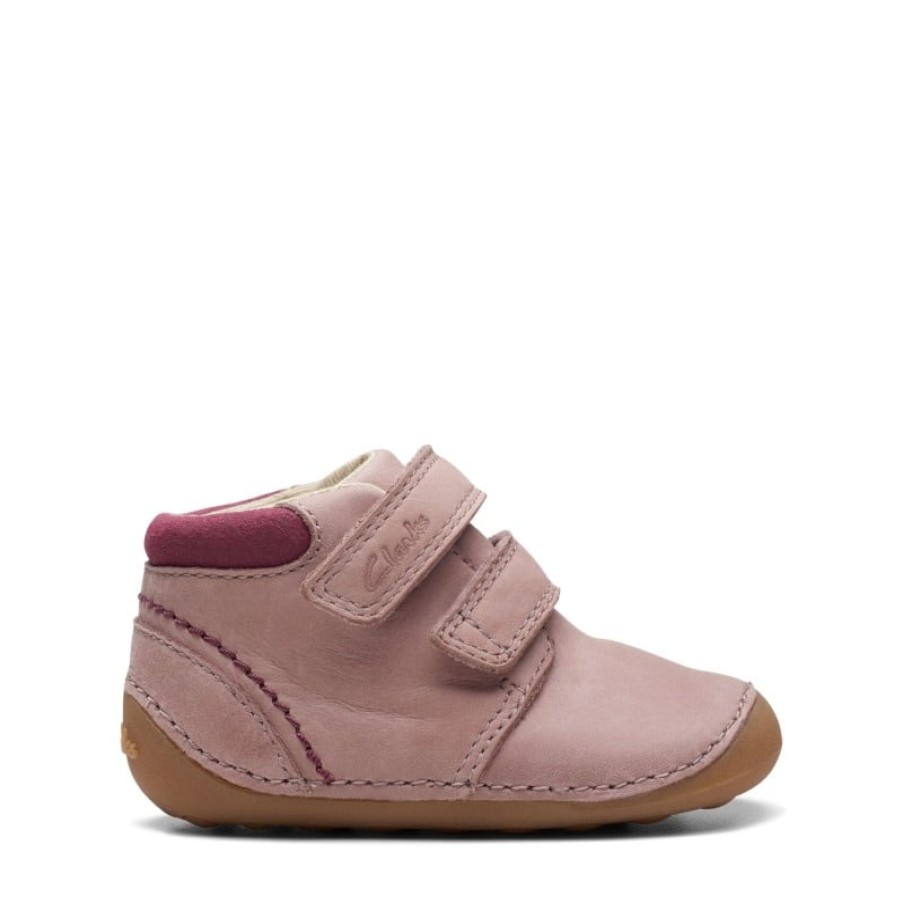 Children'S Clarks Girls Shoes | Tiny Play Toddler Boots In Dusty Pink