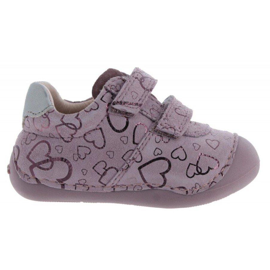 Children'S Geox Girls First Shoes | B9440B B Tutim Gb Shoes - Dark Pink/Silver