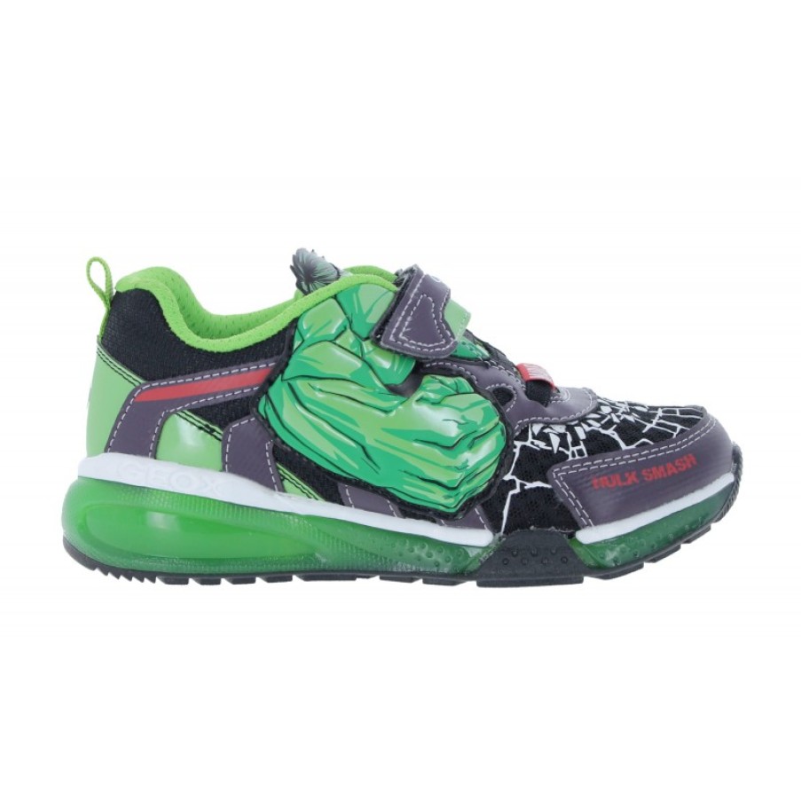 Children'S Geox Boys Trainers | J35Feb J Bayonyc 'Hulk' Trainers - Black/Green