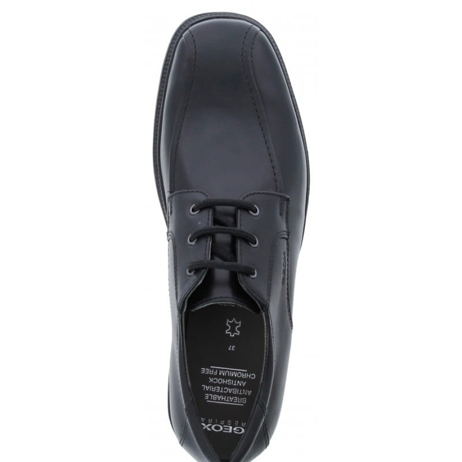 Children'S Geox Teen Boys School Shoes | Federico H J52D1H School Shoes - Black Leather