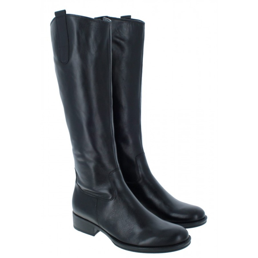 Women'S Gabor | Absolute M 91.609 Knee High Boots - Black Leather