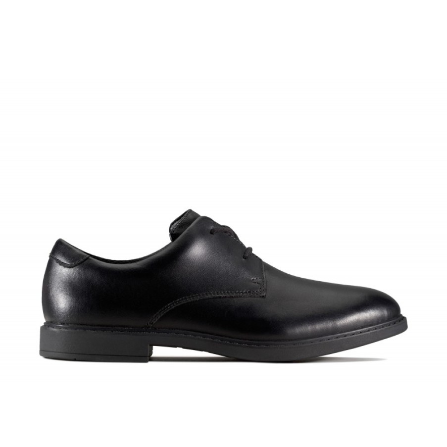 Children'S Clarks Teen Boys School Shoes | Scala Loop Youth School Shoes - Black Leather